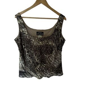 ☀️Alex Evenings Leopard Sleeveless Top Woman’s size 1X